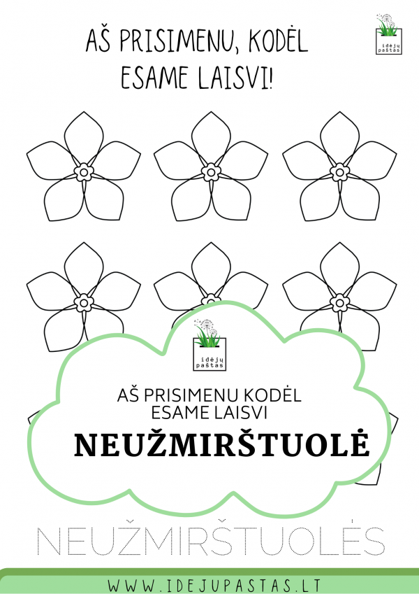 NEUŽMIRŠTUOLĖS PDF SPALVINTI SPAUSDINTI VAIKAMS