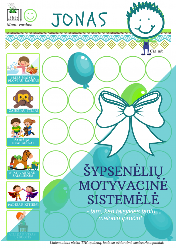Šypsenėlių Sistemėlė 4 vnt. ŠYPSENĖLIŲ SISTEMA VAIKŲ MOTYVACIJOS PRIEMONĖ