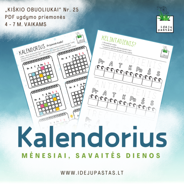 kalendorius pažinimo užduotys pdf spausdinti užduočių lapai