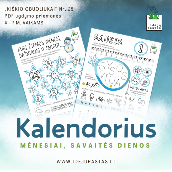 pdf kalendoriaus pažinimo užduotys metų laikai mėnesiai savaitės dienos