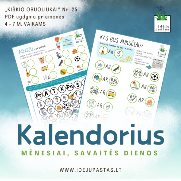 pdf kalendoriaus pažinimo užduotys metų laikai mėnesiai savaitės dienos