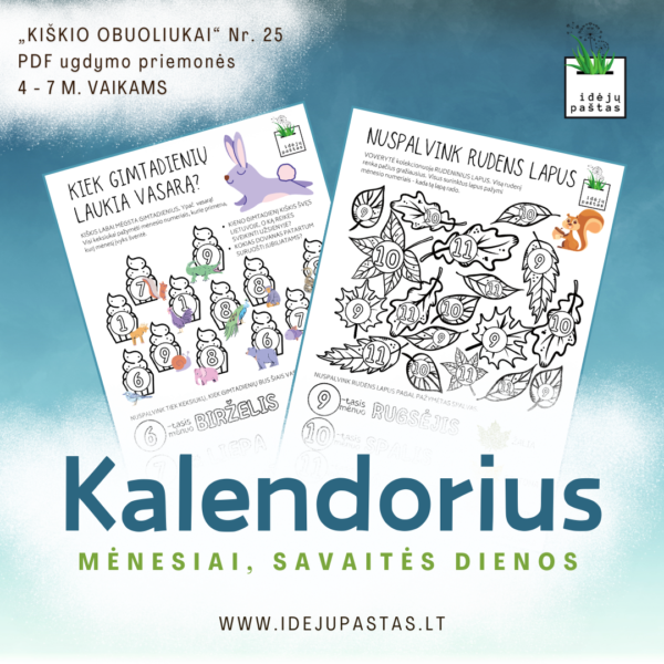 pdf kalendoriaus pažinimo užduotys metų laikai mėnesiai savaitės dienos