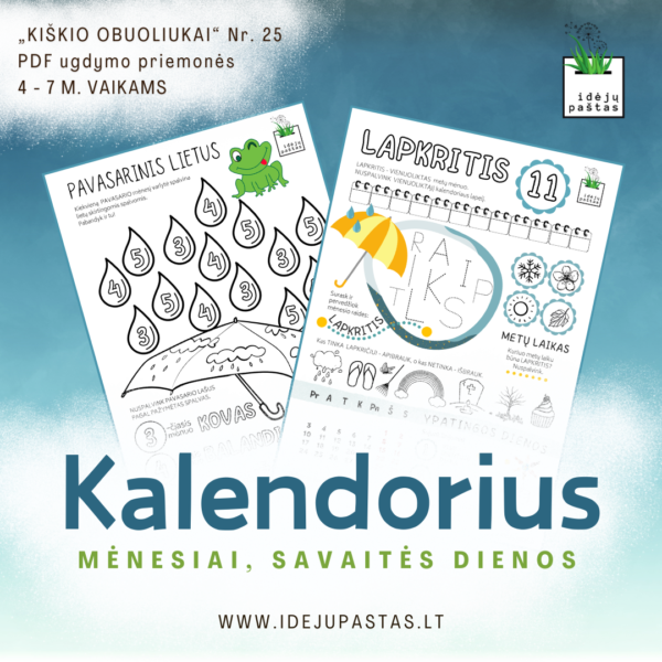 pdf kalendoriaus pažinimo užduotys metų laikai mėnesiai savaitės dienos
