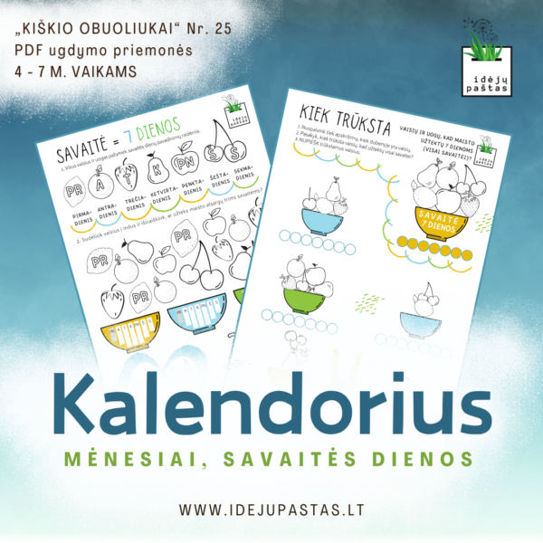 pdf kalendoriaus pažinimo užduotys savaitės dienos