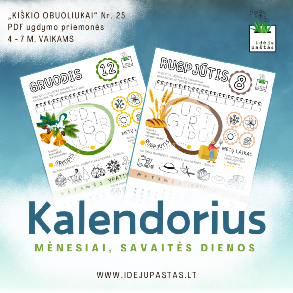 pdf kalendoriaus pažinimo užduotys metų laikai mėnesiai savaitės dienos gruodis rugpjūtis