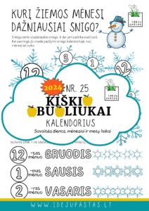 Kalendoriaus užduotys vaikams mėnesiai ir metų laikai žiema