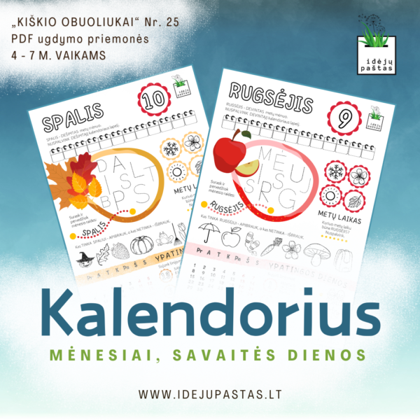 kalendorius pažinimo užduotys pdf spausdinti vaikams spalis rugsėjis užduočių lapai