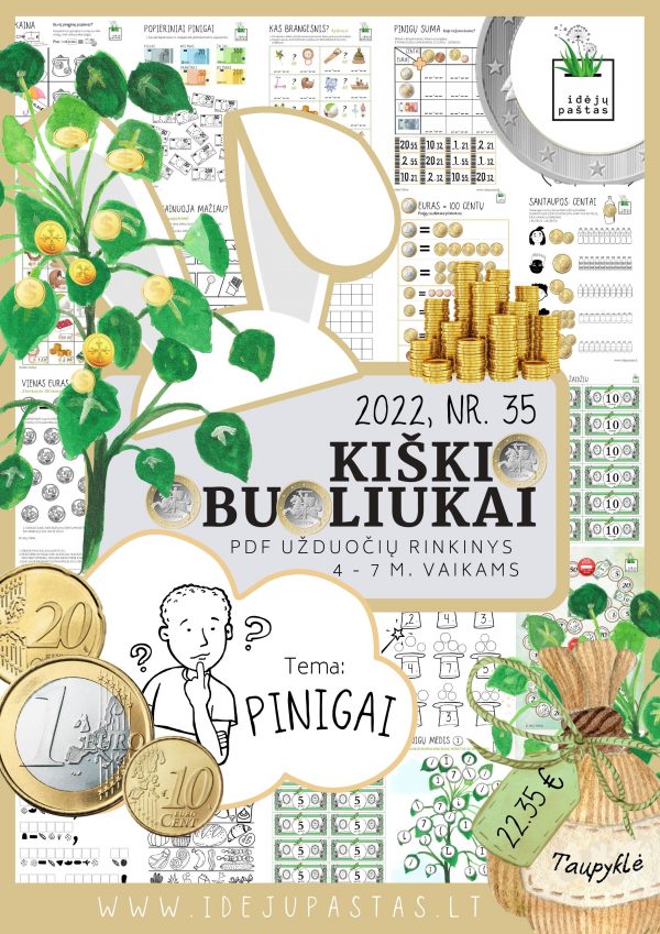 užduotys pdf pinigai UŽDUOTYS VAIKAMS APIE PINIGUS