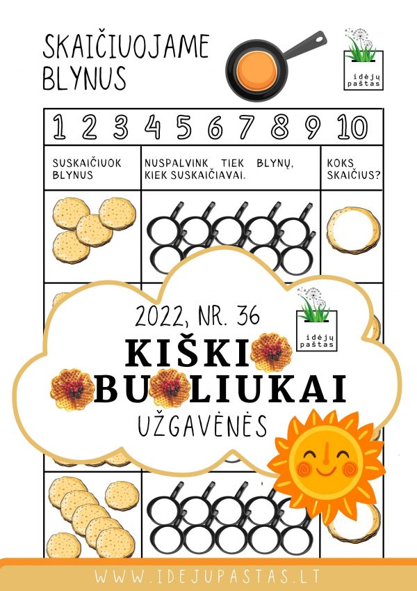 suskaičiuok blynus užgavinės