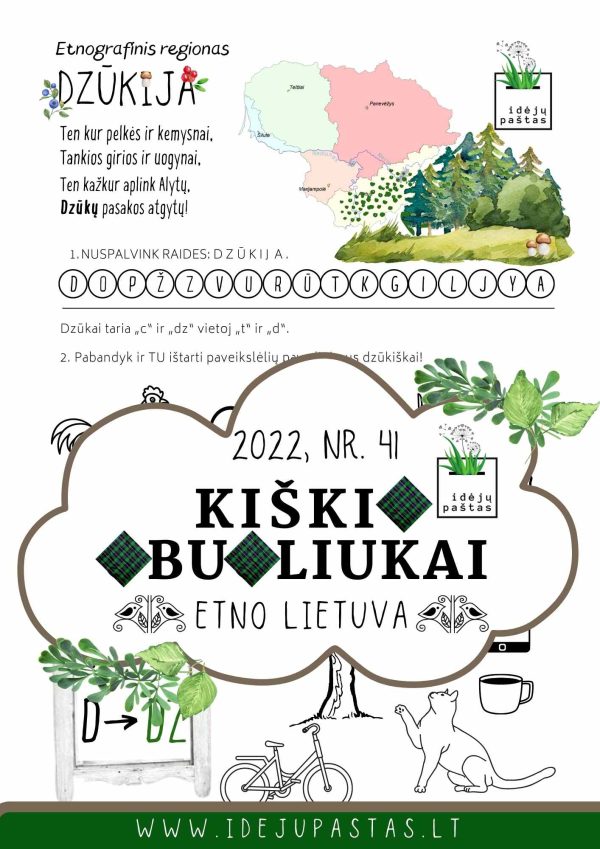 užduotys apie dzūkiją