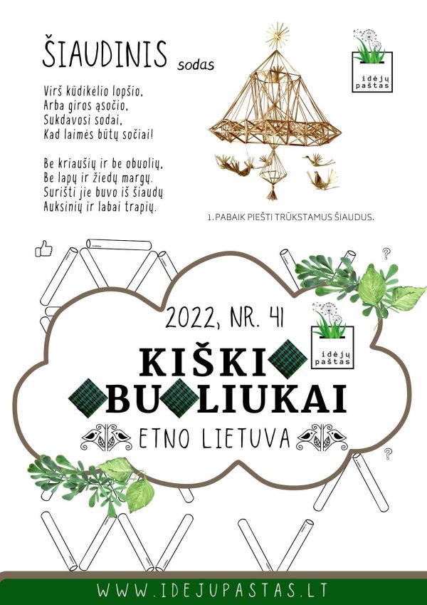 šiaudinis sodas pdf vaikams užduotėlė