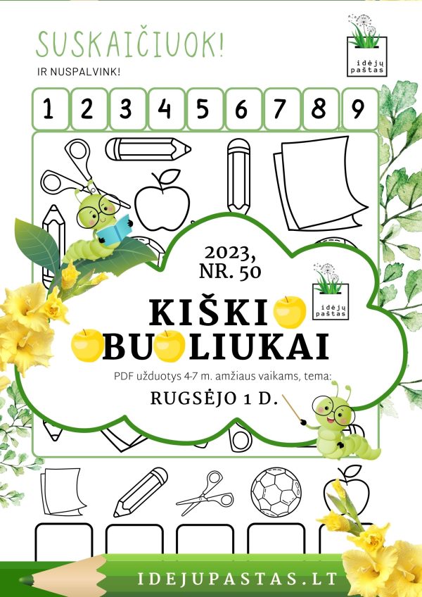 daiktų skaičiavimo užduotis ikimokyklinukams pdf