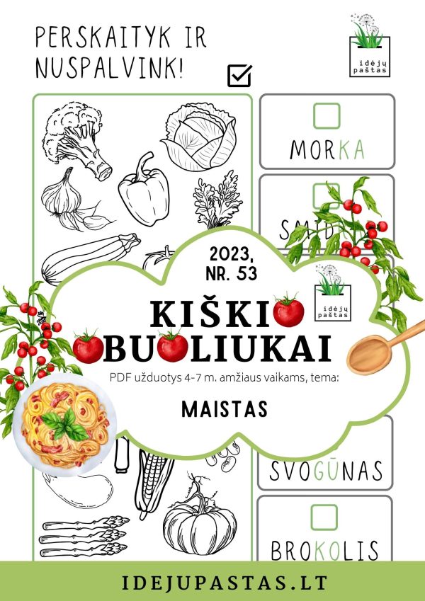 daržovės užduotys pdf