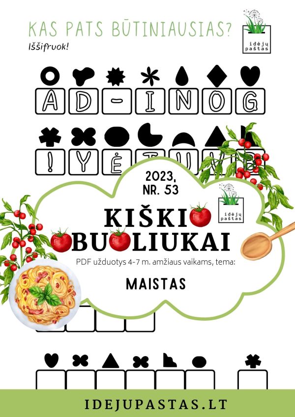 šifravimo galvosūkis darželinukams pdf