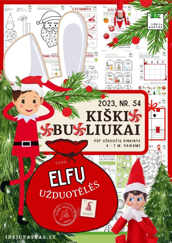 elfų kalėdinės užduotėlės pdf