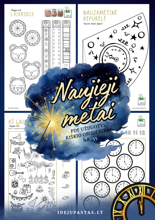 2025 sutikimas NAUJIEJI METAI užduotys, burtai žaidimai vaikams