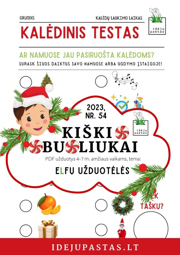 kalėdinės užduotys vaikams tyrimas