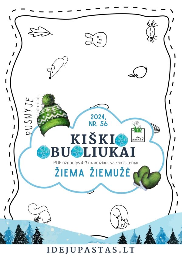 ŽIEMA ŽIEMUŽĖ pdf užduotys apie žiemą ieškojimo miltuose užduotis