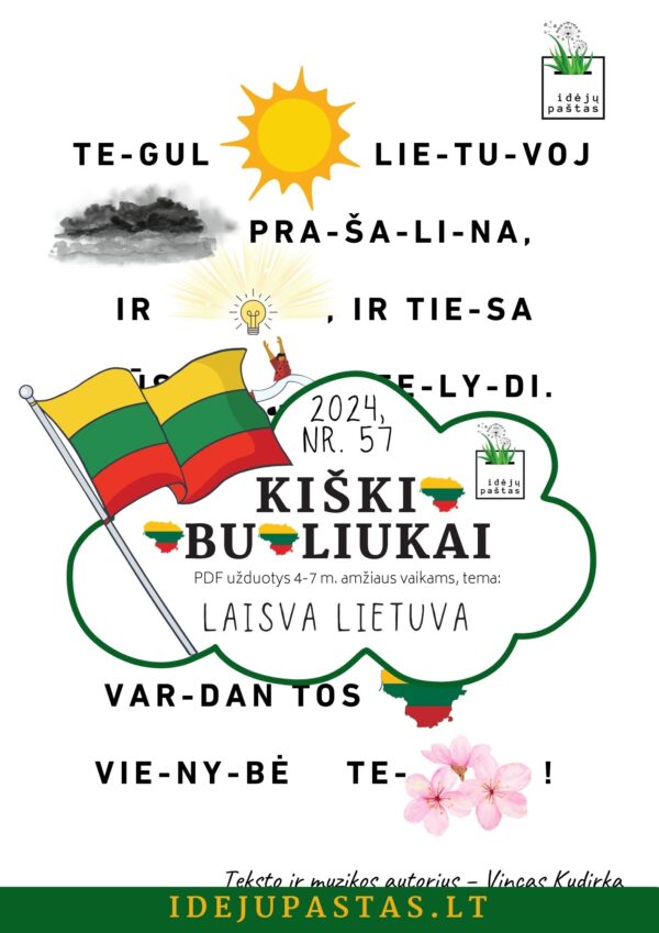 Lietuvos himnas skiemenuotas tekstas mokytis skaityti vaikams tautiška giesmė lietuva pdf