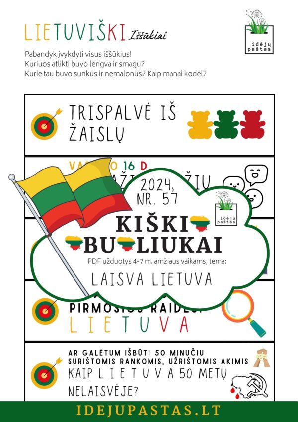 žaidimas galvosūkiai užduotys iššūkiai aktyvūs Lietuva užduotys vasario 16 kovo 11 užduotys