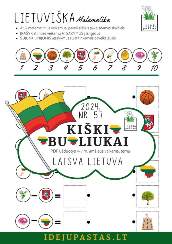 Matematikos galvosūkiai Lietuva užduotys vasario 16 kovo 11 užduotys atimtis