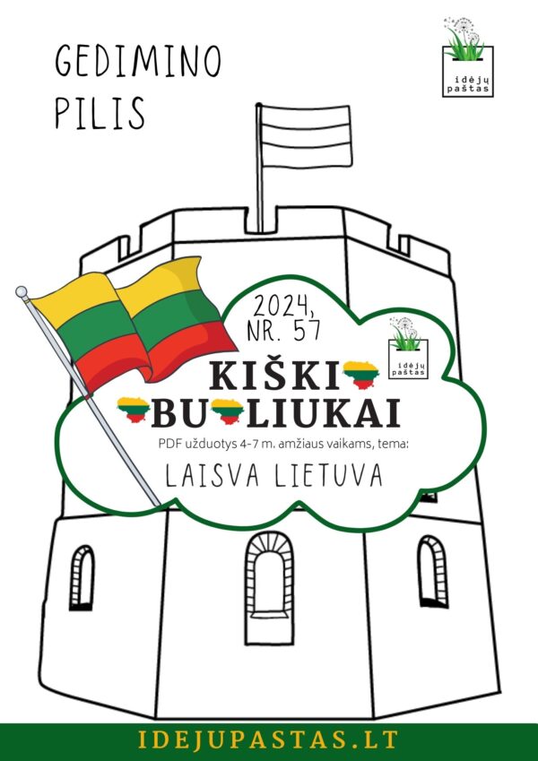 Gedimino pilis trafaretas spalvinti Lietuva užduotys vasario 16 kovo 11 užduotys