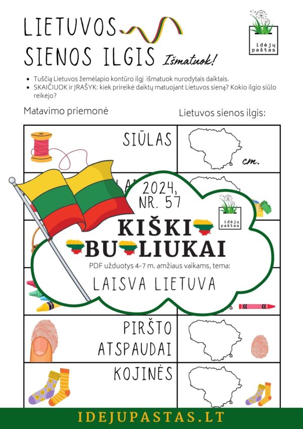 laisva Lietuva vasario 16 kovo 11 užduotys pdf STEAM matavimai