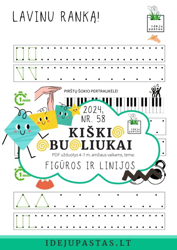 Rankos lavinimo užduotys figūros linijos pdf