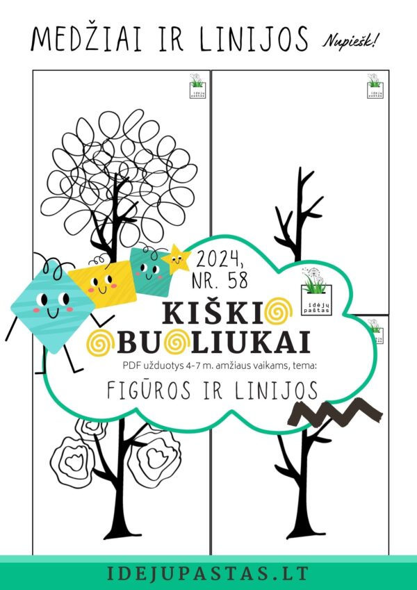 kaip nupiešti medį _ skirtingos linijos technikos pdf šablonai užduotys