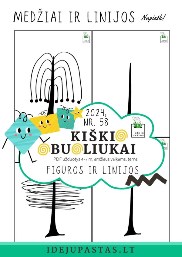 kaip nupiešti medį _ skirtingos linijos technikos pdf šablonai užduotys