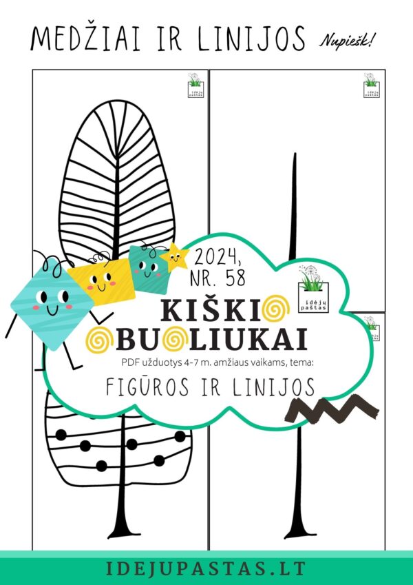 kaip nupiešti medį _ skirtingos linijos technikos pdf šablonai užduotys