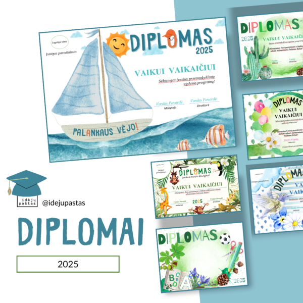 2025 diplomai šablonai spausdinti 2 2025 DIPLOMŲ ŠABLONAI VAIKAMS SPAUSDINTI PDF