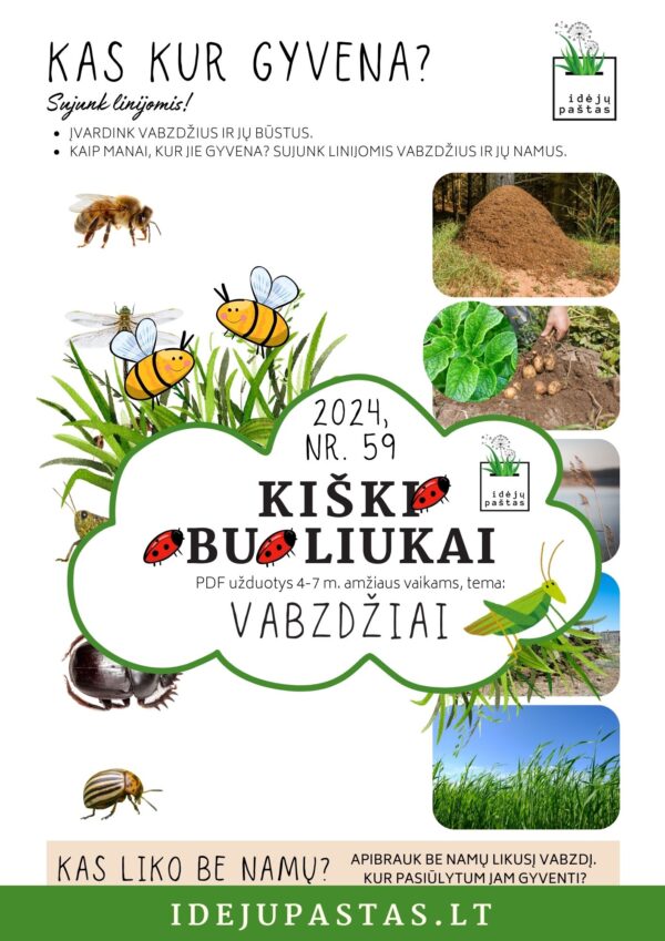 kur gyvena vabzdžiai užduotis vaikams pdf kiškio obuoliukai