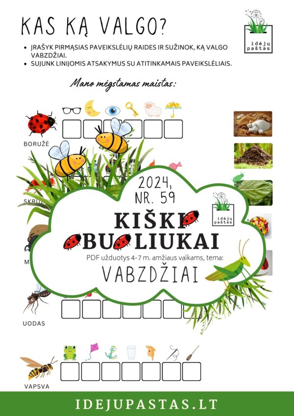 ką valgo vabzdžiai užduotis vaikams pdf kiškio obuoliukai