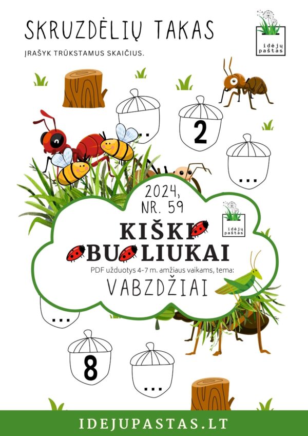 skruzdėlės užduotis vaikams pdf kiškio obuoliukai vabzdžiai