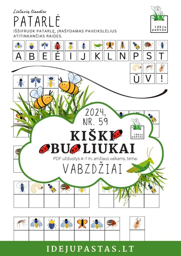 lietuvių liaudies patarlė šifravimo užduotis vaikams pdf kiškio obuoliukai vabzdžiai