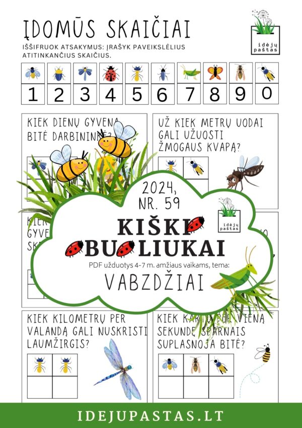 įdomūs faktai apie vabzdžius vaikams šifravimo užduotis vaikams pdf kiškio obuoliukai vabzdžiai
