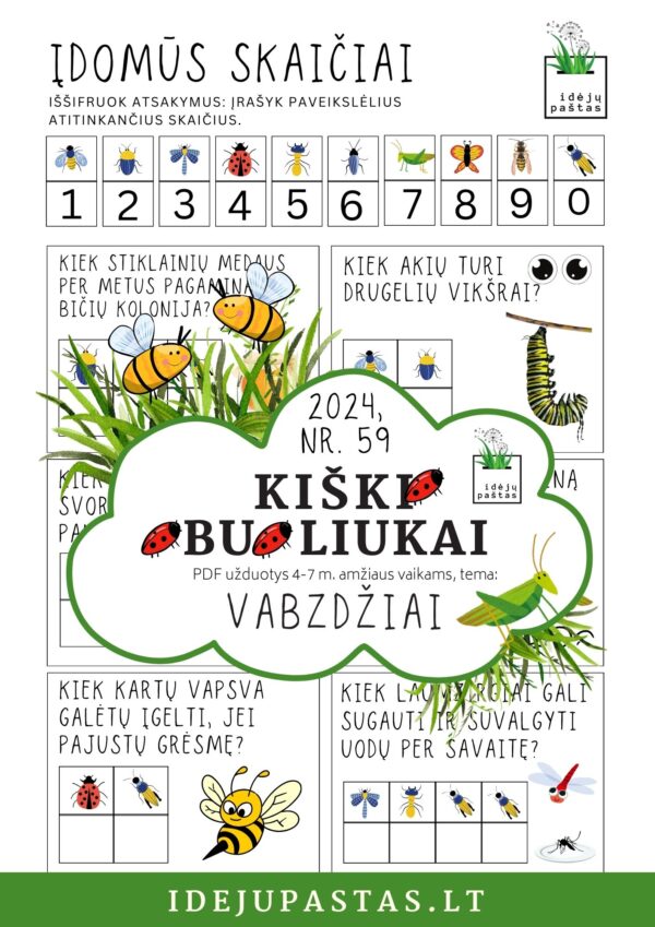 įdomūs faktai apie vabzdžius vaikams šifravimo užduotis vaikams pdf kiškio obuoliukai vabzdžiai