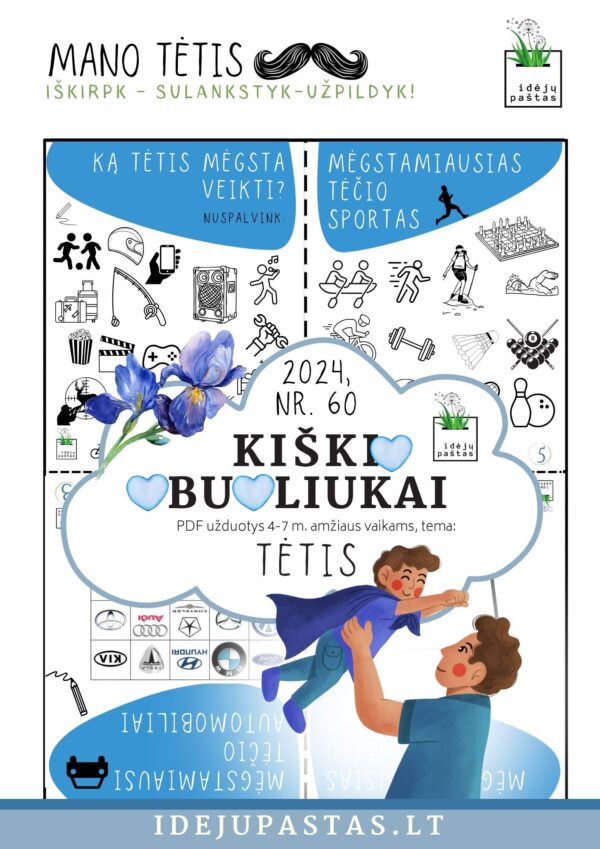 pdf užduotys veiklos kūrybiniai darbeliai šablonai tėčio dienos proga_KIŠKIO OBUOLIUKAI tema TĖTIS_sulankstoma knygelė MANO TĖTIS