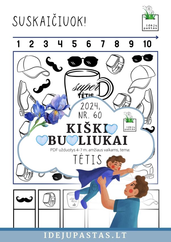 pdf užduotys veiklos kūrybiniai darbeliai šablonai tėčio dienos proga_KIŠKIO OBUOLIUKAI tema TĖTIS_SKAIČIAVIMO UŽDUOTIS