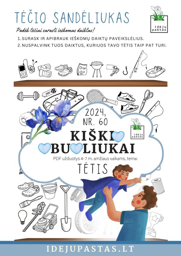 pdf užduotys veiklos kūrybiniai darbeliai šablonai tėčio dienos proga_KIŠKIO OBUOLIUKAI tema TĖTIS_ieškojimo užduotis_grupavimas