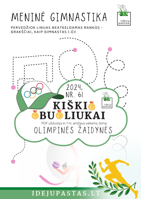 vasaros OLIMPINĖS ŽAIDYNĖS pdf užduotys vaikams meninė gimnastika