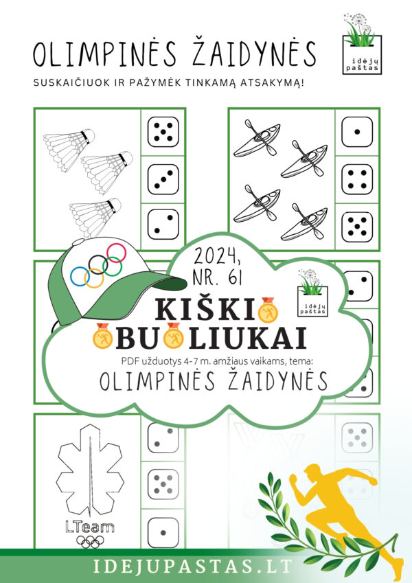 VASAROS OLIMPINĖS ŽAIDYNĖS pdf užduotys vaikams skaičiavimas