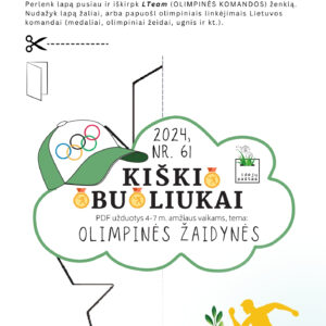 VASAROS OLIMPINĖS ŽAIDYNĖS pdf užduotys vaikams olimpinės komandos logotipas spalvinti