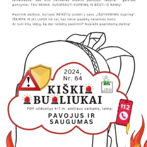 Kiškio obuoliukai pavojinga ar saugu? užduotys vaikams pdf išgyvenimo reikmenys kuprinė kūrybinis darbelis kirpti klijuoti