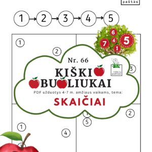 kiškio obuoliukai Nr. 66 SKAIČIAI. UŽDUOTYS APIE SKAIČIUS VAIKAMS PDF šablonai spausdinti SKAIČIŲ seka