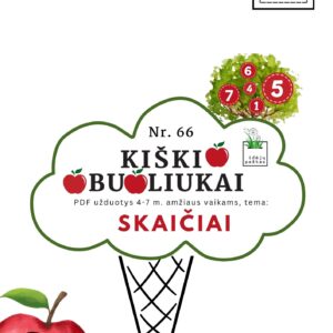 kiškio obuoliukai Nr. 66 SKAIČIAI. UŽDUOTYS APIE SKAIČIUS VAIKAMS PDF šablonai spausdinti SKAIČIavimas ledai plakatas