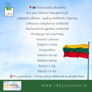 Lietuva Lietuvos simboliai ir istorija iliustruotas pristatymas vaikams pateiktys skaidrės pamoka apie Lietuvą