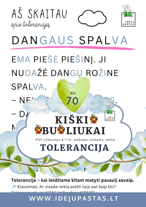 užduotys apie toleranciją tolerancijos diena. KIŠKIO OBUOLIUKAI idėjų paštas skaitymo tekstas
