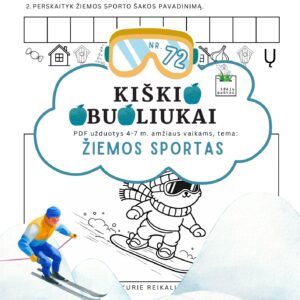 užduotys žiemos sportas vaikams snieglentė